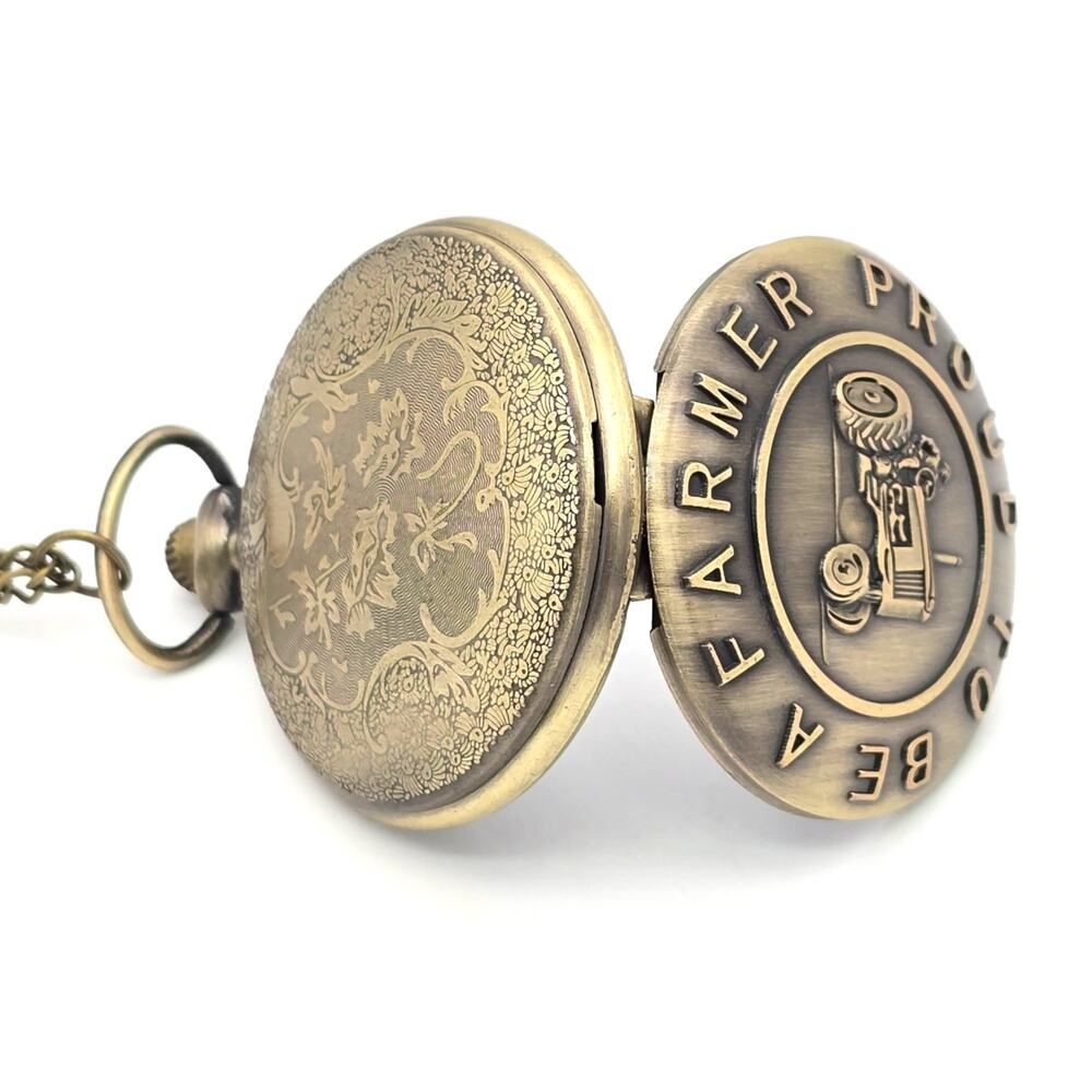 Proud Farmer Pocket Watch - Vintage Tractor Design Rustic Gift for Farming Fans - Picture 4 of 9